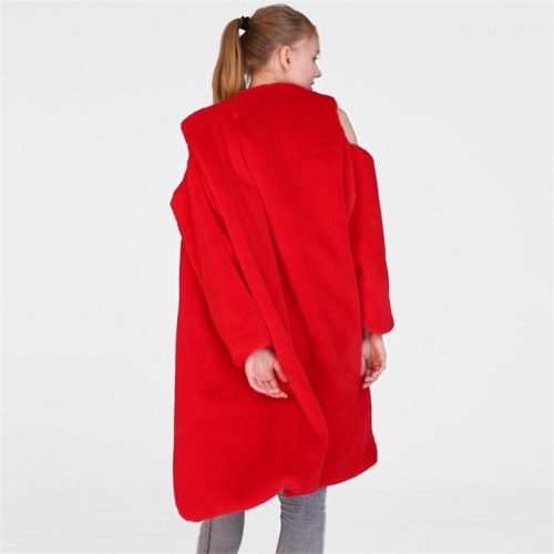 Faux Fur Coat Long Heavy Warm Overcoat