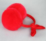 bowknot multicolor faux rabbit fur earmuff  kids adult earmuff fluffy pom pom fur earmuffs