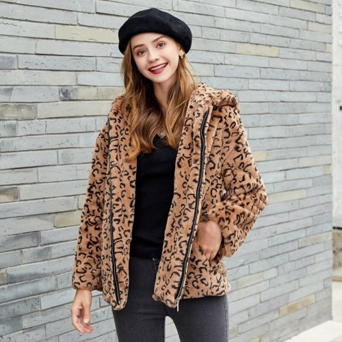 Fashion Leopard Faux Fur Coat Coats
