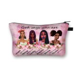 God Says You Are Cosmetic Bags Afro Latin America Women Makeup Bags Black Girs  Cosmetic Case Ladies Organizers Bag for travel