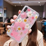 Real Flowers Dried Flowers Soft TPU Back Cover Transparent Phone Case Gift 122#