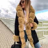 Warm Winter Parkas Coats Long Faux Fur Hooded Jackets E9J41223