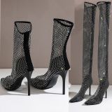 Women Sexy High Heels Rhinestone Over The Knee Boots