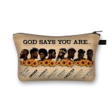 God Says You Are Cosmetic Bags Afro Latin America Women Makeup Bags Black Girs  Cosmetic Case Ladies Organizers Bag for travel