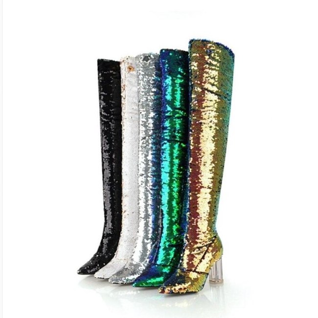Addglitter boots with velvet lining