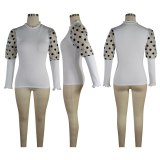 Women's sports and leisure bubble sleeves T-shirt 392523