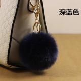 Rabbit Fur Pompom Ball Keychain Keyrings 1021