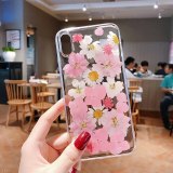 Real Flowers Dried Flowers Soft TPU Back Cover Transparent Phone Case Gift 122#