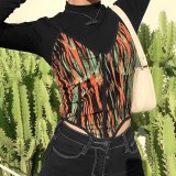 2020 New Winter Women Two Piece T-shirt Print Tops K0S09050
