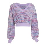 Women's V Neck Crop Tops K20E08648