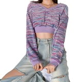 Women's V Neck Crop Tops K20E08648