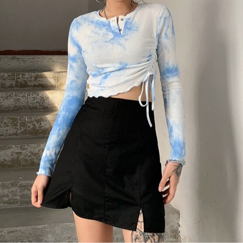 Autumn Fashion print long sleeve Women T Shirt Shirts Tops T1738029