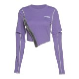 Fashion Irregular Short Tops T-Shirt K20L08903