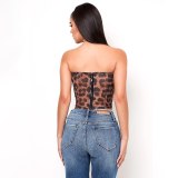 Women's Sexy New Solid Leopard Top T-shirt Comfortable Female Corset  Z0456A