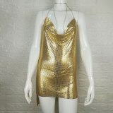 Sexy Club Crystal Metal Party Glitter Dresses YX627