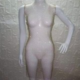Knitting Diamond Maxi Dresses Transparent Overall Dress YX945