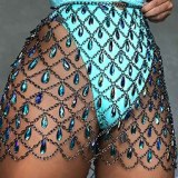 Sexy Meta Rhine Diamond Night Club Party Mini Skirts YX985