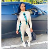 Two Piece Set Rib Knitted Women Fall Tracksuit Tracksuits 70H3518