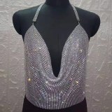 Rhinestone Metal Diamond Cropped Tops YX622