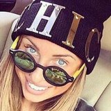 Fashion Winter Women Metal Gold Letters Knitted Hat Hats YX1345