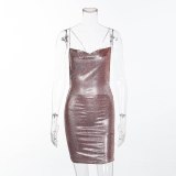 Sexy Metal Chain Bandage Summer Dress Dresses YX3186
