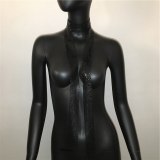 Bling Sequins Leopard Print Tie Style Scarf Scarves LBZ653