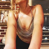 Women Sexy Rhinestone Bra Crop Top Body Chest Chains YX933