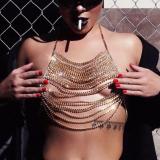 Women Sexy Rhinestone Bra Crop Top Body Chest Chains YX933