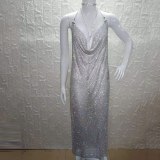Sexy Metal Chain Crystal Rhinestones Diamond Dress Dresses YX723