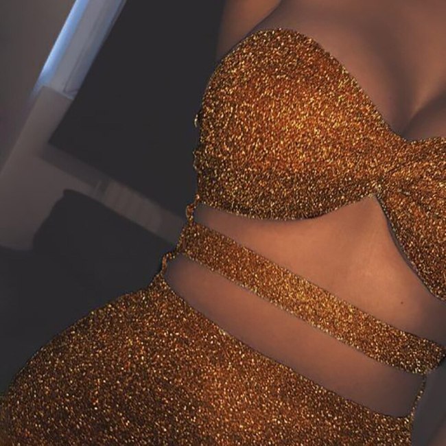 Sexy Women Gold Sequins Dress Party Dresses YX3373 YX3374