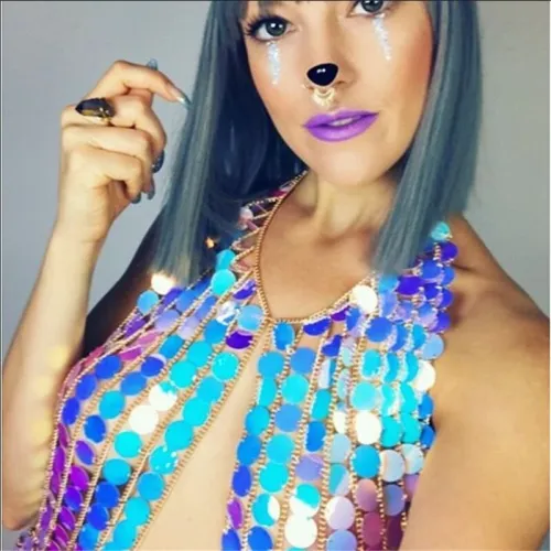 Sexy Metal Chain Bling Shirt Crop Tops YX838 YX916