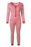 Striped Christmas Women Printed Romper Home Wear 0815