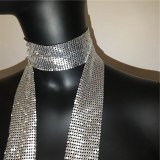 Bling Sequins Leopard Print Tie Style Scarf Scarves LBZ653