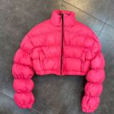 Winter Women New Style Long Sleeve Elastic Waist Bubble Coat Coats