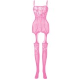 Sexy Babydoll Adjustable Shoulder Strap Underwear Fishnet Stockings w038