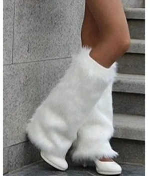 Women Leg Warmers Fashion Faux Fur Boot Foot Straps 16