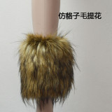 Women Leg Warmers Fashion Faux Fur Boot Foot Straps 16