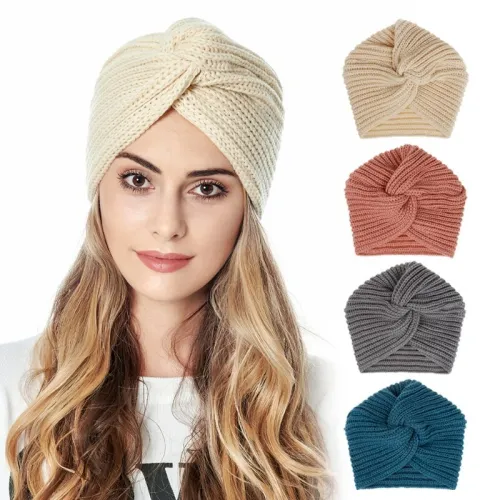 New Wool Winter Warm Knitting Cross Hats DMZ412