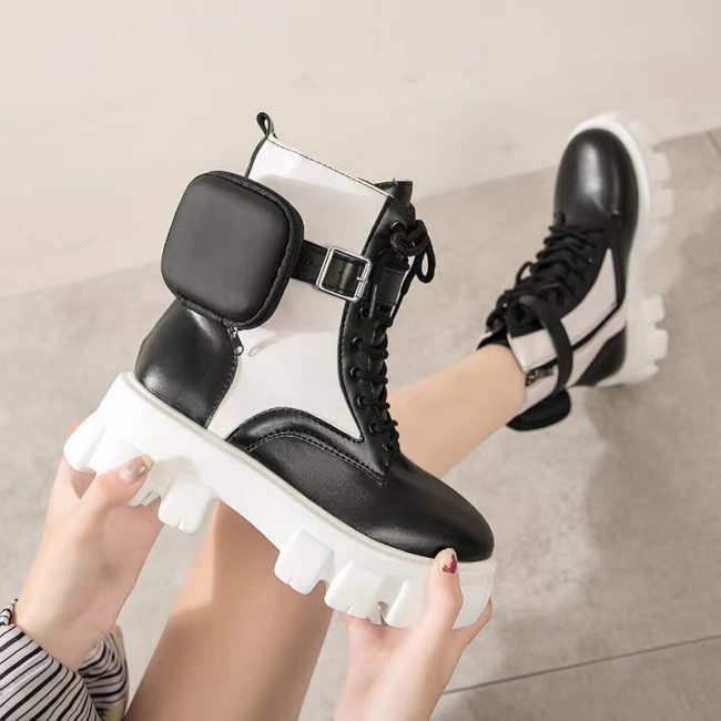 Winter Shoes Woman Chunky Heels Female Martin Ankle Boots FDL08