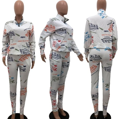 Letter Printed Women Tracksuits YX9259