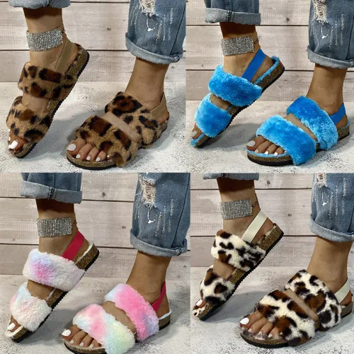 Fashion Faux Fur Slides Slippers RX1688