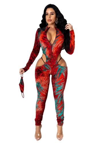 Fashion Women Print Sexy Bodysuit Bodysuits TH3572