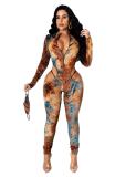 Fashion Women Print Sexy Bodysuit Bodysuits TH3572