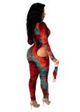 Fashion Women Print Sexy Bodysuit Bodysuits TH3572