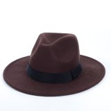 Winter and Autumn Faux Wool Fedora Top Jazz Hats