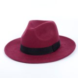 Winter and Autumn Faux Wool Fedora Top Jazz Hats