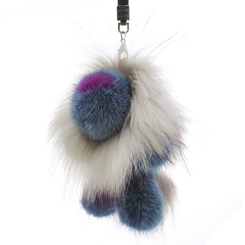 Real Mink Fur Lion Keychains  Key Rings Trendy Jewelry Bag