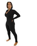 Fashion Women Skinny Solid Bodysuit Bodysuits W932