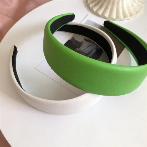 2020 Candy Color Ladies Girls Cute PU Wide Headwear Headbands TK138
