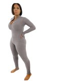 Fashion Women Skinny Solid Bodysuit Bodysuits W932